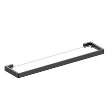 Black Paint Single Layer Glass Shelf SS304 Hotel Bathroom Accessory Set Shelf
